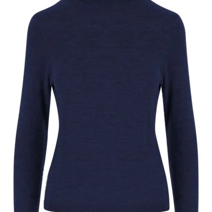 Allude - High Neck Merino Wool Sweater With Contrasting Edg - Größe M - blau Allude - High Neck Merino Wool Sweater With Contrasting Edg - Größe M - blau