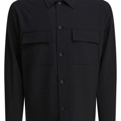 Vince - Overshirt Jacket With Classic Collar - Größe XL - schwarz Vince - Overshirt Jacket With Classic Collar - Größe XL - schwarz