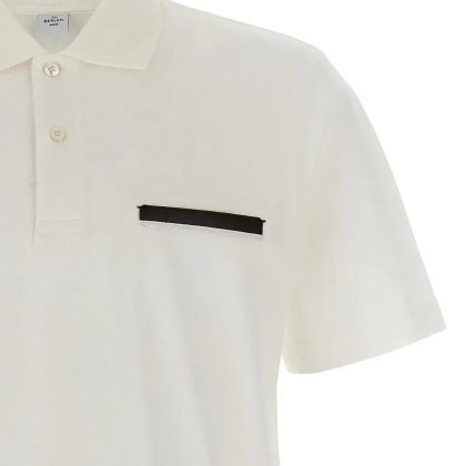 Berluti - %27Leather Tab%27 Polo Shirt - Größe XL - weiß
