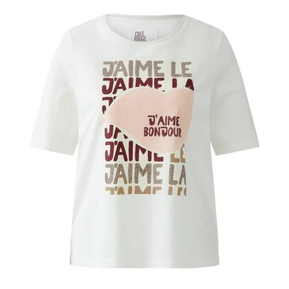 Oui - T-Shirt - Größe 42 DAMEN - weiß Oui - T-Shirt - Größe 42 DAMEN - weiß