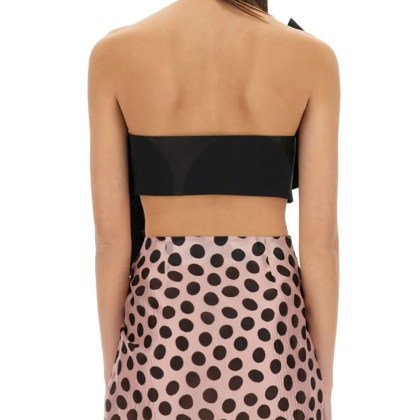Nina Ricci - "Twisted Polka Dots" Top - Größe 36 - schwarz – Bild 3