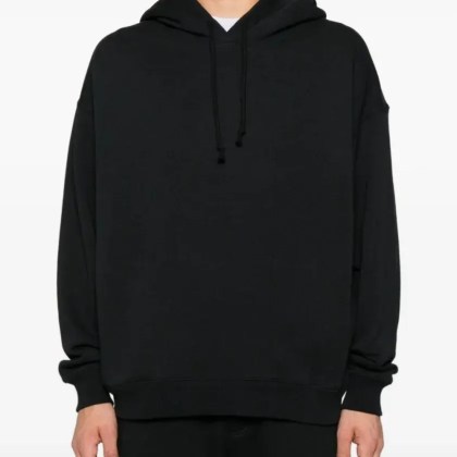 Y-3 - Cotton Hoodie With Logo Detail And Drawstring Hood - Größe L - schwarz