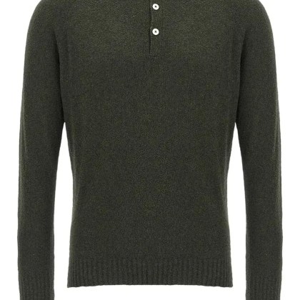 MA%27RY%27YA - Bouclé Cotton Polo Shirt - Größe L - grün MA%27RY%27YA - Bouclé Cotton Polo Shirt - Größe L - grün