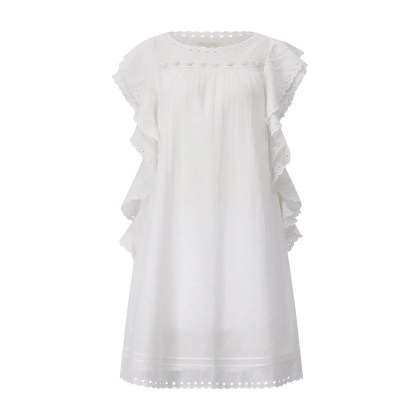 STELLA FOREST - Midikleid Jayna mit Stickerei - Größe 40 - weiß STELLA FOREST - Midikleid Jayna mit Stickerei - Größe 40 - weiß