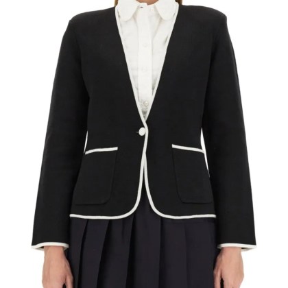 Thom Browne - Single-Breasted Collarless Jacket - Größe 42 - schwarz Thom Browne - Single-Breasted Collarless Jacket - Größe 42 - schwarz