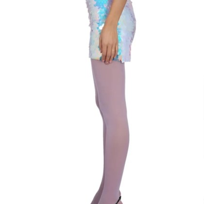 Nina Ricci - Shimmering Sequin Mini Skirt With Side Zipper Clos - Größe 36 - grau – Bild 3