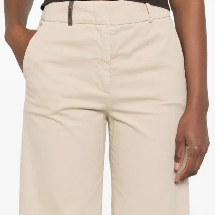 Peserico - Wide-Leg Beige Trousers With High Waist - Größe 48 - beige – Bild 4