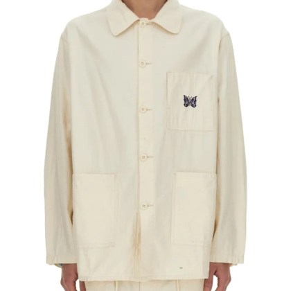 Needles - Relaxed Fit Cotton Shirt - Größe L - weiß Needles - Relaxed Fit Cotton Shirt - Größe L - weiß