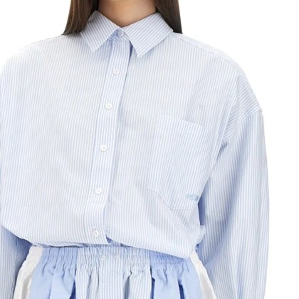 Alexander Wang - Short Striped Overalls - Größe S - blau – Bild 2