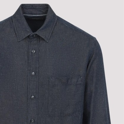 Canali - Cotton Blend Casual Shirt - Größe M - blau