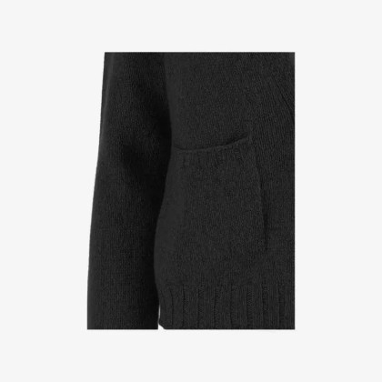 OLIVER LATTUGHI - V-Neck Black Cashmere Cardigan - Größe L - schwarz – Bild 2