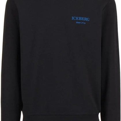 Iceberg - Regular fit black crewneck sweatshirt with embroid - Größe L - schwarz Iceberg - Regular fit black crewneck sweatshirt with embroid - Größe L - schwarz