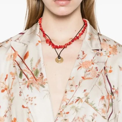 Pierre-Louis Mascia - Double-Breasted Floral Print Jacket - Größe S - beige – Bild 2