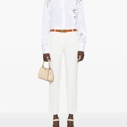 Ermanno Scervino - Floral Embroidered White Shirt - Größe 42 - weiß – Bild 3