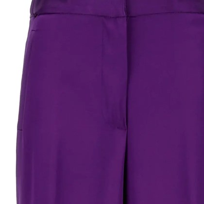 Versace - Satin Cargo Pants With Loose Leg Silhouette - Größe 38 - lila – Bild 2