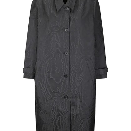 STEFANO MORTARI - Lightweight Black Trench Coat With Embossed Patter - Größe 40 - schwarz STEFANO MORTARI - Lightweight Black Trench Coat With Embossed Patter - Größe 40 - schwarz