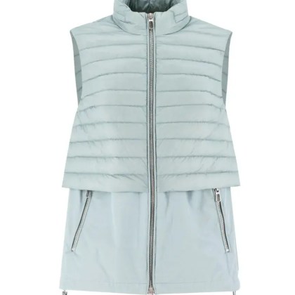 Duno - Quilted Aqua Green Waistcoat With Adjustable Colla - Größe 40 - blau Duno - Quilted Aqua Green Waistcoat With Adjustable Colla - Größe 40 - blau