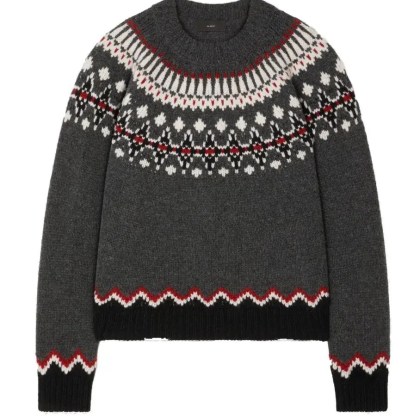 Alanui - Wool Crewneck Sweater With Geometric Pattern - Größe XS - grau Alanui - Wool Crewneck Sweater With Geometric Pattern - Größe XS - grau