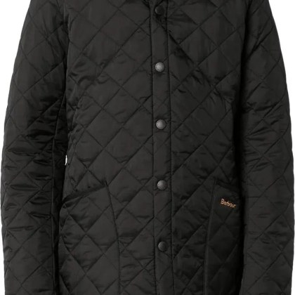 Barbour - Quilted Black Down Jacket With Corduroy Collar - Größe XL - bunt – Bild 3