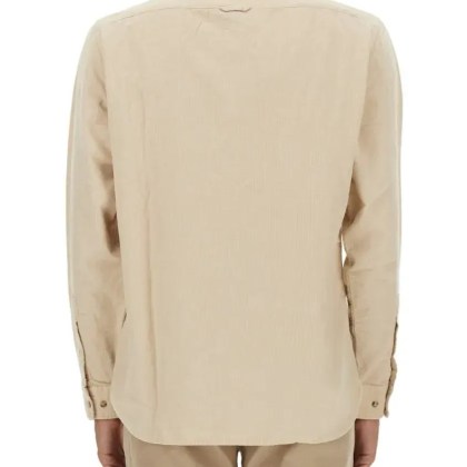 Woolrich - Long-Sleeve Cotton Casual Shirt With Classic Colla - Größe M - beige – Bild 3