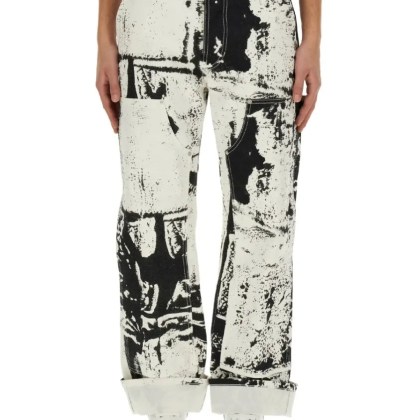 Alexander McQueen - Workwear Jeans With Fold Print - Größe 48 - weiß Alexander McQueen - Workwear Jeans With Fold Print - Größe 48 - weiß