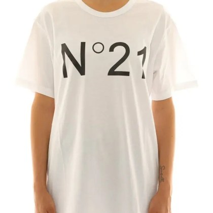 N°21 - Boxy White Cotton Jersey T-Shirt - Größe 44 - beige N°21 - Boxy White Cotton Jersey T-Shirt - Größe 44 - beige
