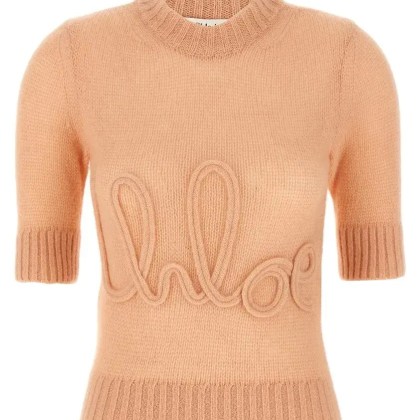 Chloé - Logo Embroidery Sweater - Größe S - pink Chloé - Logo Embroidery Sweater - Größe S - pink