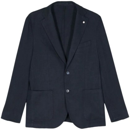 Luigi Bianchi - Navy Blue Herringbone Jacket - Größe 52 - blau Luigi Bianchi - Navy Blue Herringbone Jacket - Größe 52 - blau