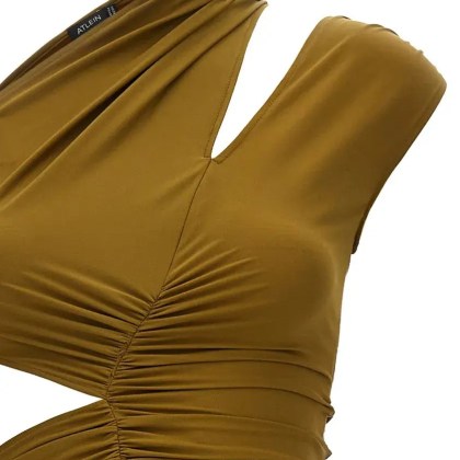 Atlein - Cut-Out Maxi Dress With Draped Silhouette - Größe 34 - grün – Bild 3