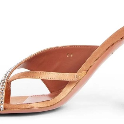 Amina Muaddi - Amina Muaddi Shiona Slipper Crystals 95 Mules - Größe 36,5 - orange – Bild 2