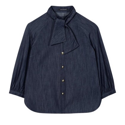 Luisa Cerano - Denim-Bluse mit Schluppe - Größe 38 - multi Luisa Cerano - Denim-Bluse mit Schluppe - Größe 38 - multi