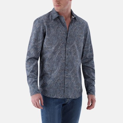 VAN LAACK - Hemd Tailor Fit Druck - Größe S - braun – Bild 2