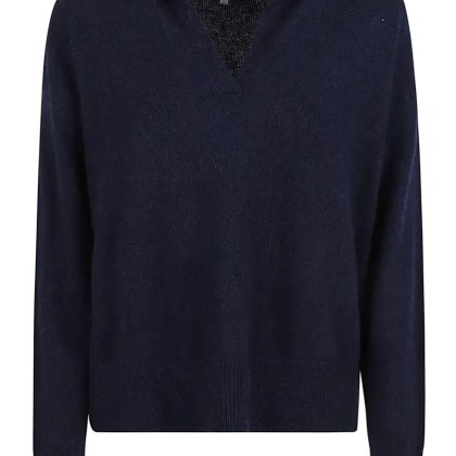Antonelli - Lightweight Long-Sleeved V-Neck Top With Ribbed Cu - Größe M - blau Antonelli - Lightweight Long-Sleeved V-Neck Top With Ribbed Cu - Größe M - blau