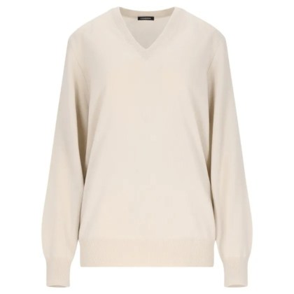 CANESSA - V-Neck Sweater In Cream Cashmere - Größe I - beige CANESSA - V-Neck Sweater In Cream Cashmere - Größe I - beige
