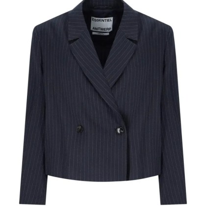 Essentiel Antwerp - Itzle Navy Blue Cropped Blazer - Größe XS - blau Essentiel Antwerp - Itzle Navy Blue Cropped Blazer - Größe XS - blau