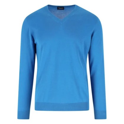Drumohr - V-Neck Sweater – Blue - Größe 46 - blau Drumohr - V-Neck Sweater – Blue - Größe 46 - blau