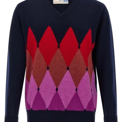 Ballantyne - Argyle Pattern Sweater - Größe 54 - blau Ballantyne - Argyle Pattern Sweater - Größe 54 - blau