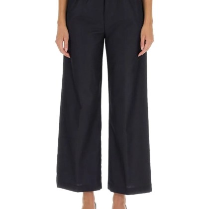 Aspesi - Relaxed Fit Wide Leg Wool Pants - Größe 40 - blau Aspesi - Relaxed Fit Wide Leg Wool Pants - Größe 40 - blau