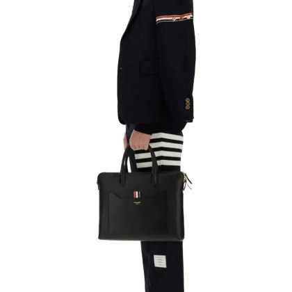 Thom Browne - Single-Breasted Tailored Jacket With Striped Detai - Größe 4 - blau – Bild 2
