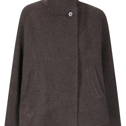 BOBOUTIC - High Collar Jacket With Button Closure - Größe M - grau BOBOUTIC - High Collar Jacket With Button Closure - Größe M - grau