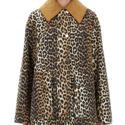 GANNI - Leopard Print Midi Jacket - Größe XXS - braun GANNI - Leopard Print Midi Jacket - Größe XXS - braun