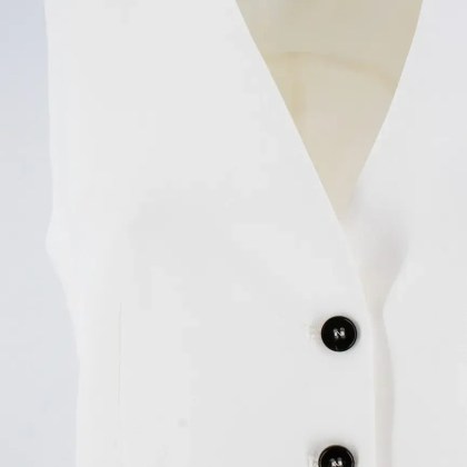 Antonelli - Slim Fit White Gilet With Contrasting Buttons - Größe 42 - weiß – Bild 2