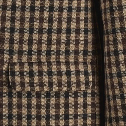 GANNI - Check Wool Blend Oversized Blazer With Notched Lap - Größe 36 - braun – Bild 2