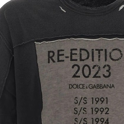 Dolce&Gabbana - T-Shirt With Re-Edition Patch - Größe 50 - schwarz