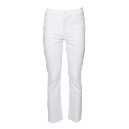 Mother - White Cotton The Mid Rise Dazzler Ankle Fray Jeans - Größe 25 - weiß Mother - White Cotton The Mid Rise Dazzler Ankle Fray Jeans - Größe 25 - weiß