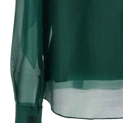 Carolina Herrera - Organza Blouse - Größe 12 - grün – Bild 2