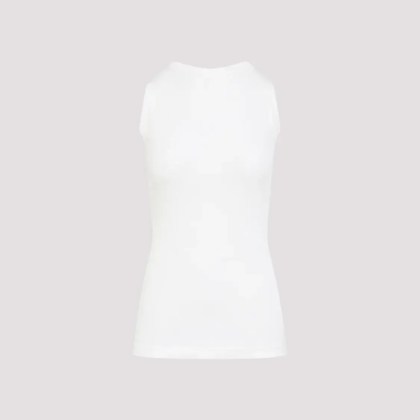 Jil Sander - Fitted Sleeveless Top With Contrasting Hem Layer - Größe S - grau – Bild 2