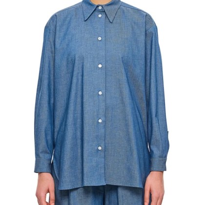 DUSAN - Pointed Collar Button-Up Shirt - Größe XS - blau DUSAN - Pointed Collar Button-Up Shirt - Größe XS - blau