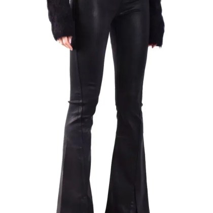 Paige - Black Flared Jeans With Side Slits And Luxurious F - Größe 25 - schwarz – Bild 4