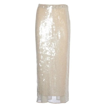 Staud - Sequined Midi Skirt With Slim Fit - Größe 6 - beige Staud - Sequined Midi Skirt With Slim Fit - Größe 6 - beige